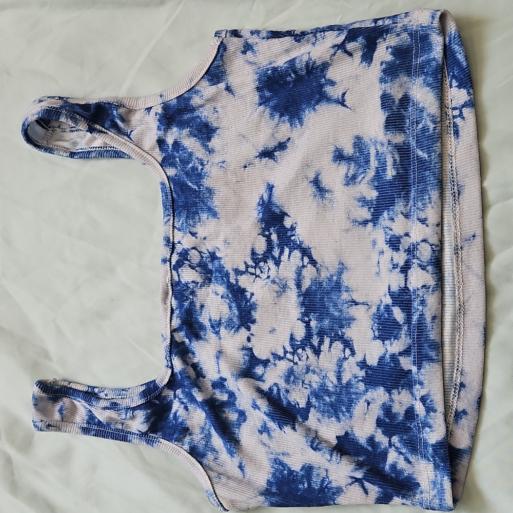 Shein Blue Tie-Dye Women's Crop Top, Size XS - Picture 5 of 5